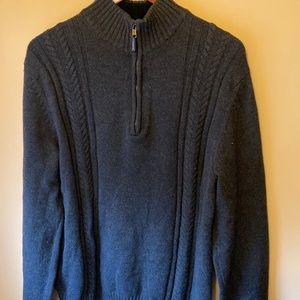 Calvin Klein Sweater Grey Mens size Large quarter zip